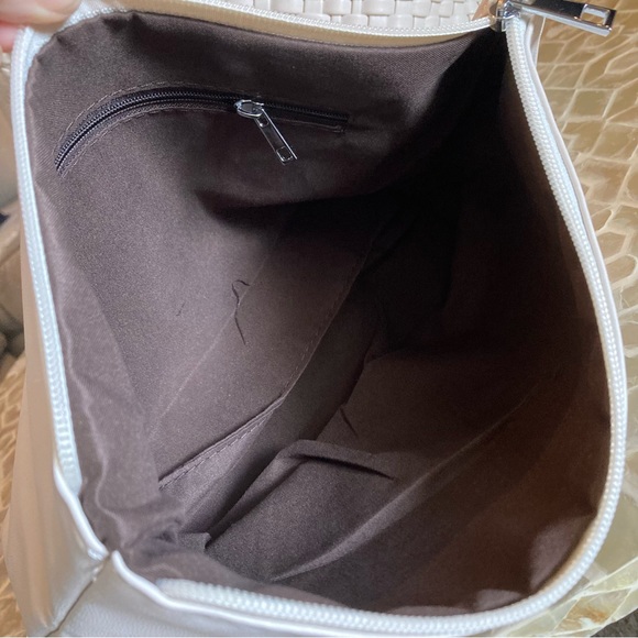 NEW!  Jinmanxue Women Vegan Leather Hand-Woven Tote Handbag in ‘creamy white’ - Picture 7 of 10